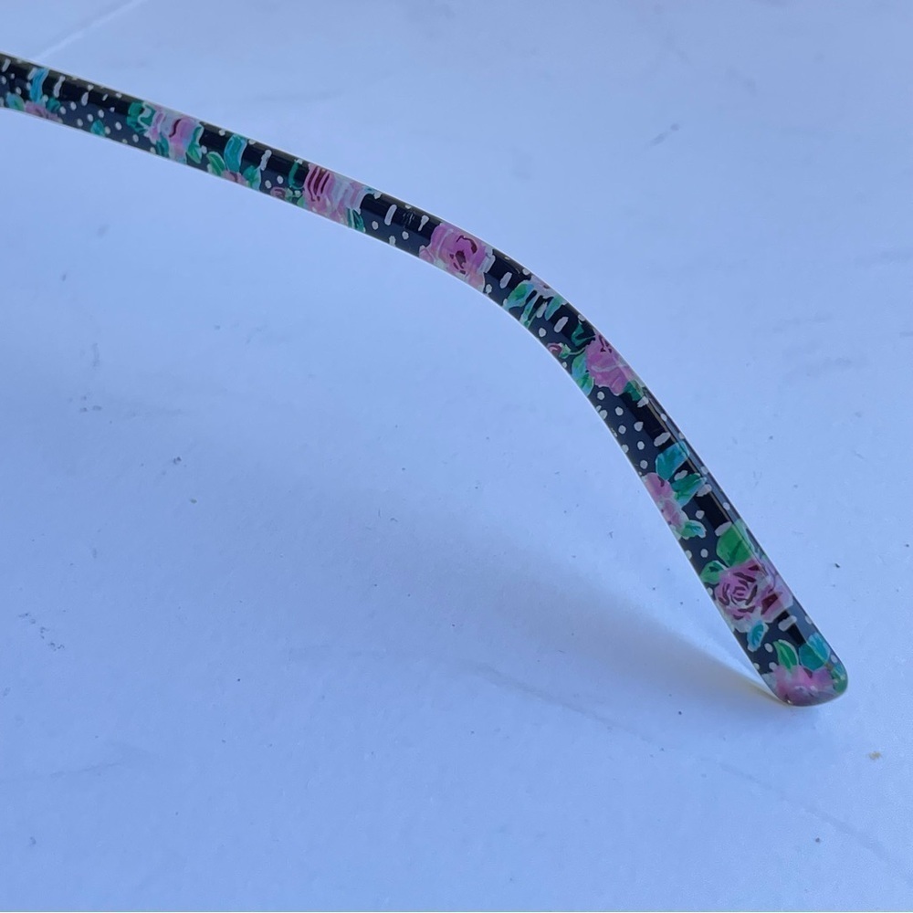 Lulu Guinness eyeglasses LR66 Black Floral Women’s Glasses Frames - Picture 7 of 10